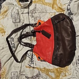 Soft leather orange/red chic bag